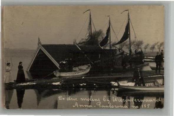 De 3 Molens bij Wieringerwaard FOTOKAART Stormramp1916, Ophalen of Verzenden, Ongelopen, Noord-Holland