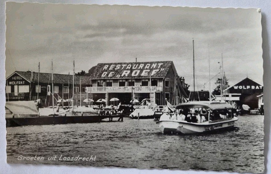 1489.Ansichtkaart Loosdrecht Restaurant de Roef, Ophalen of Verzenden, 1940 tot 1960, Ongelopen, Utrecht