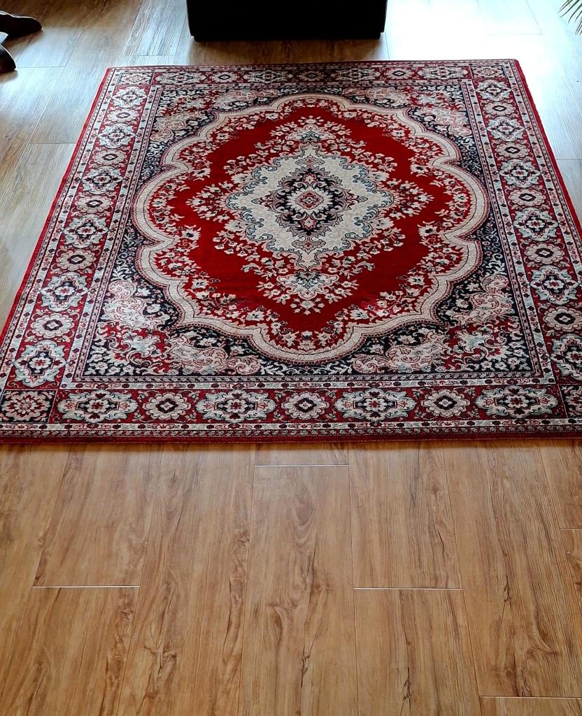 Vintage wollen Niris tapijt bordeaux, Huis en Inrichting, Stoffering | Tapijten en Kleden, Ophalen, Gebruikt, 150 tot 200 cm, 200 cm of meer