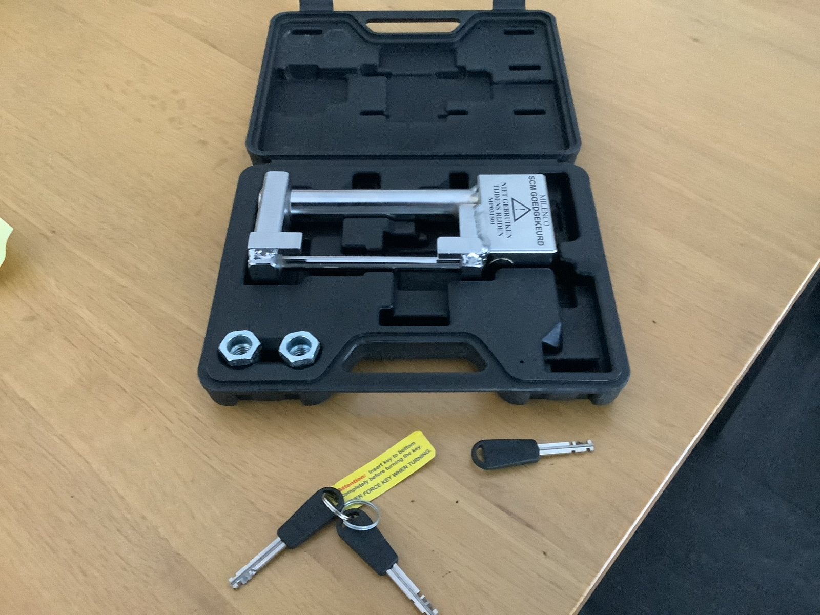 Koppeling slot voor aanhanger/caravan, SCM goedgekeurd, Auto diversen, Ophalen, Gebruikt