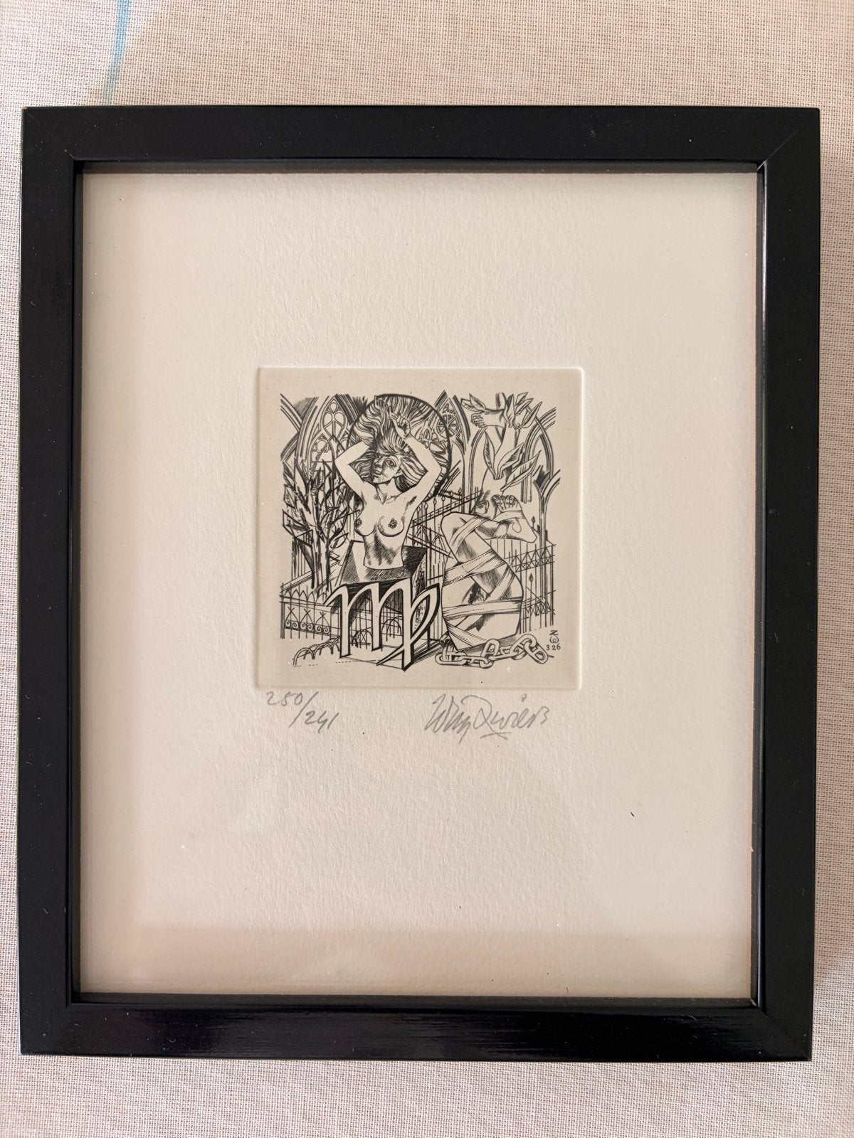 Wim Zwiers - Ex Libris - Gesigneerd en Genummerd, Antiek en Kunst, Kunst | Etsen en Gravures, Ophalen, Mythologie, 1950 - 1999