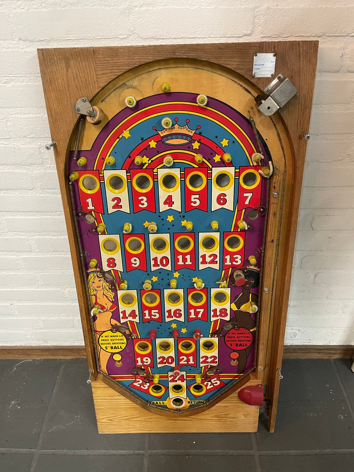 Vintage speelveld Bingo - Jaren '60/'70, Ophalen of Verzenden, Gebruikt, Flipperkast