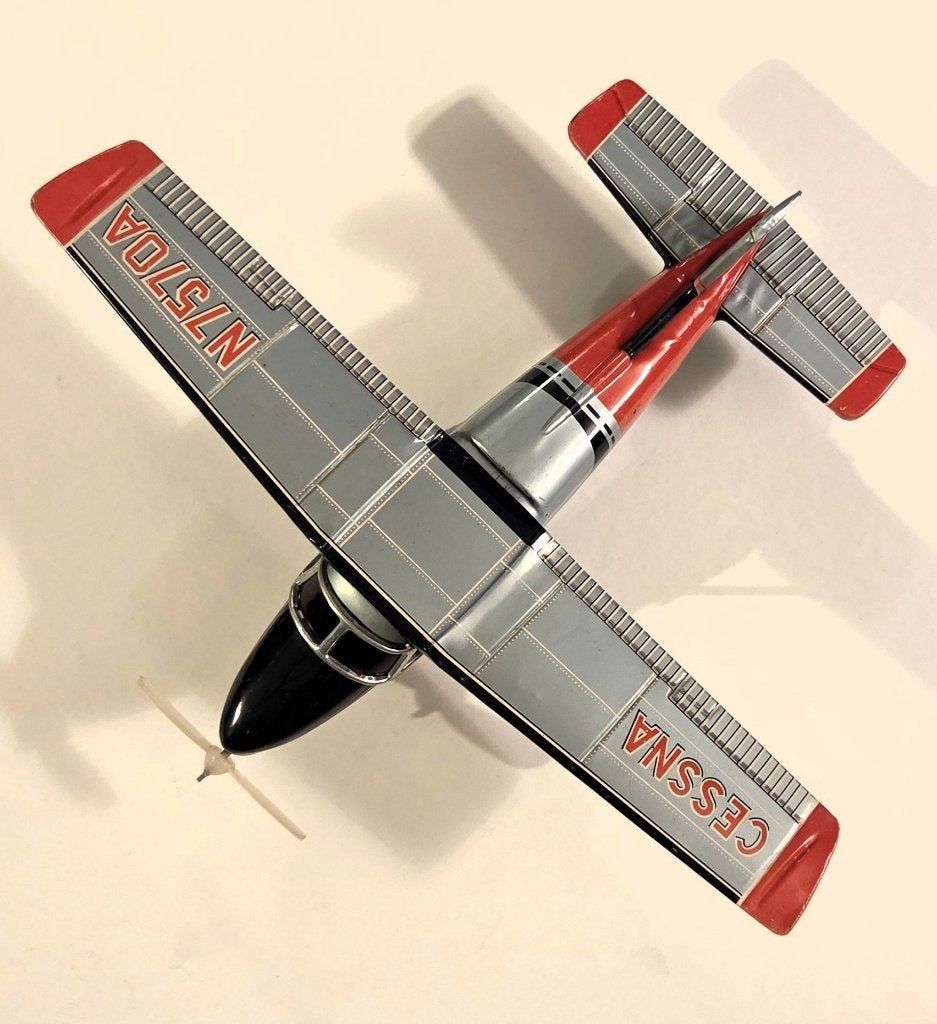 Vintage Blikken speelgoedvliegtuig type Cessna, Ophalen of Verzenden