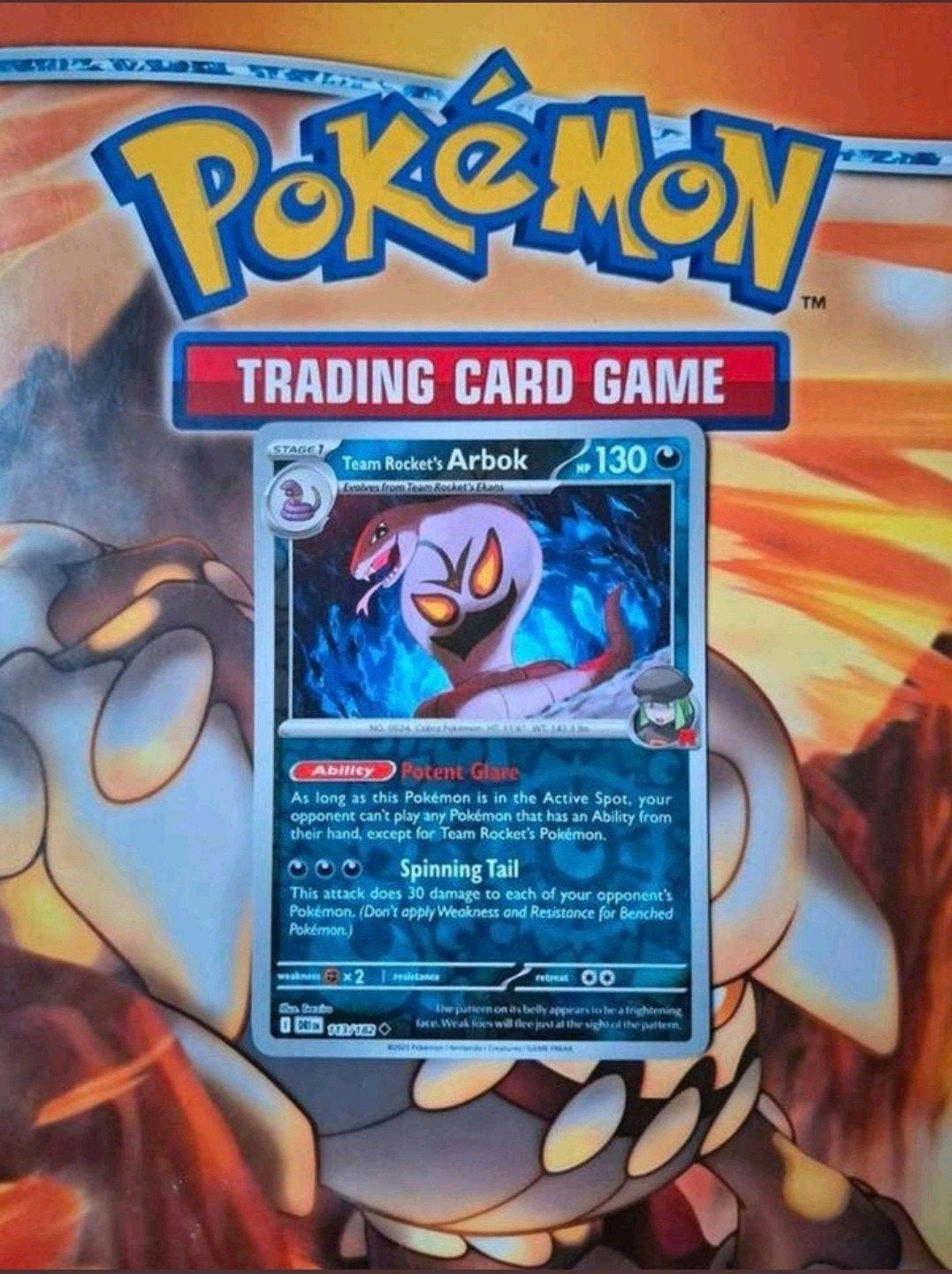 Team rocket's Arbok 113/182 Destined Rivals reverse holo nm, Ophalen of Verzenden, Zo goed als nieuw, Losse kaart, Foil