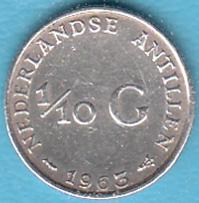 Nederlandse Antillen 1/10 gulden 1963 Juliana zilver, Postzegels en Munten, Munten | Nederland, Koningin Juliana, Zilver, Ophalen of Verzenden