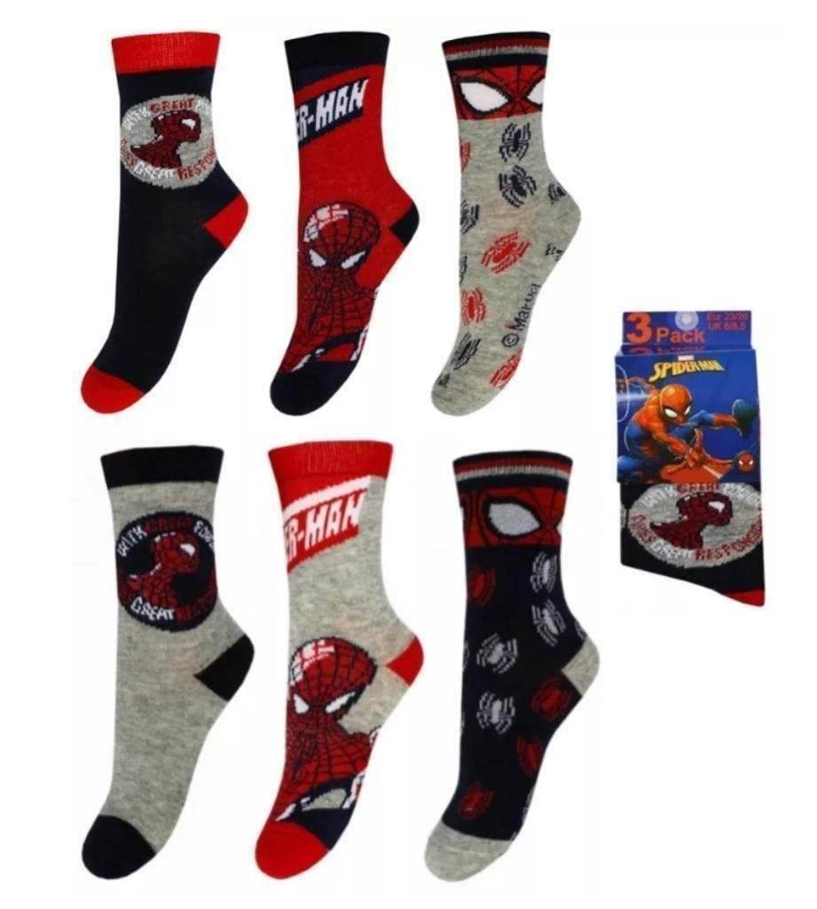 Spiderman Sokken Marvel - 3 paar - Mt 23/26 - 27/30 - 31/34, Nieuw, Ophalen of Verzenden, Spiderman, Jongen