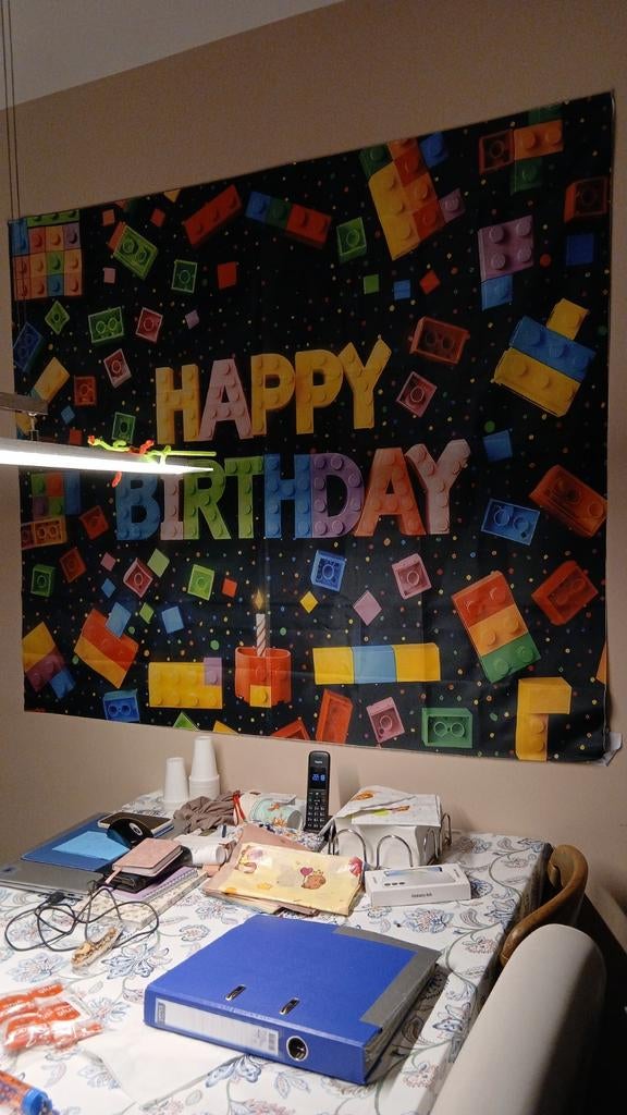 Verjaardag kleed thema Lego, Ophalen, Versiering, Verjaardag