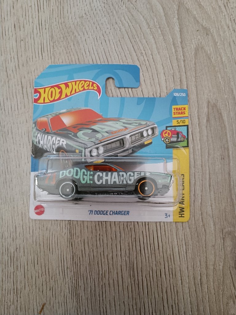 hot wheels ' 71 dodge charger silver ART CAR, Ophalen of Verzenden, Nieuw, Auto