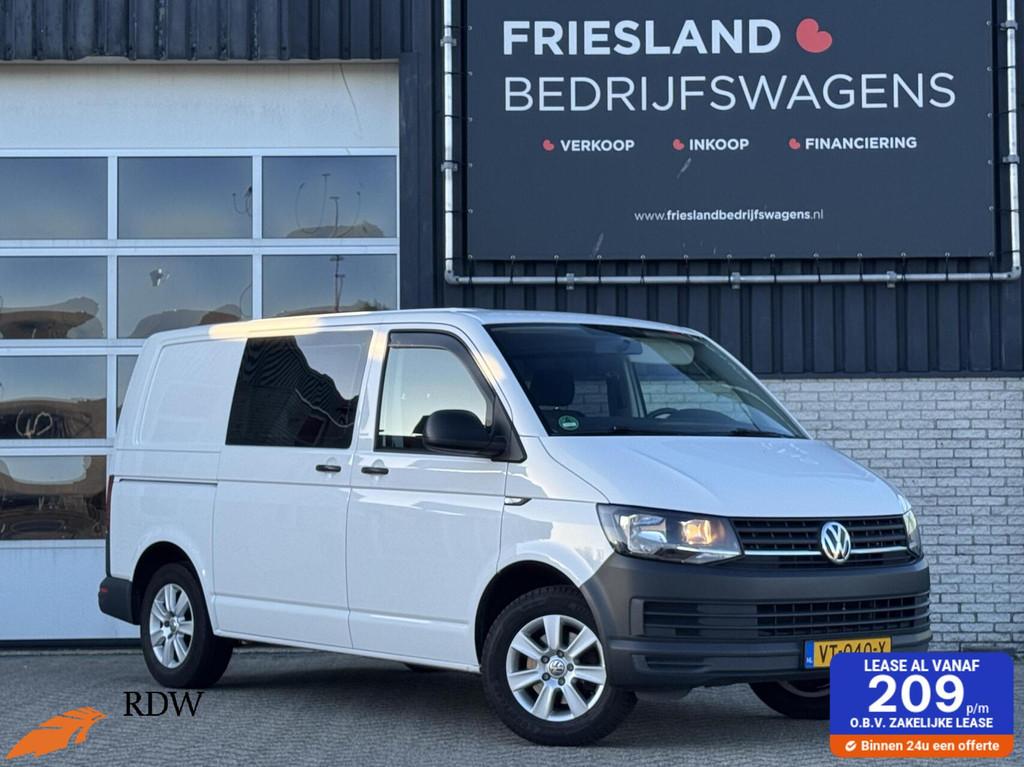 Volkswagen Transporter MARGE 2.0 TDI 102pk Dubbele Cabine Tr, Auto's, Bestelauto's, Voorwielaandrijving, Euro 5, Stof, Zwart