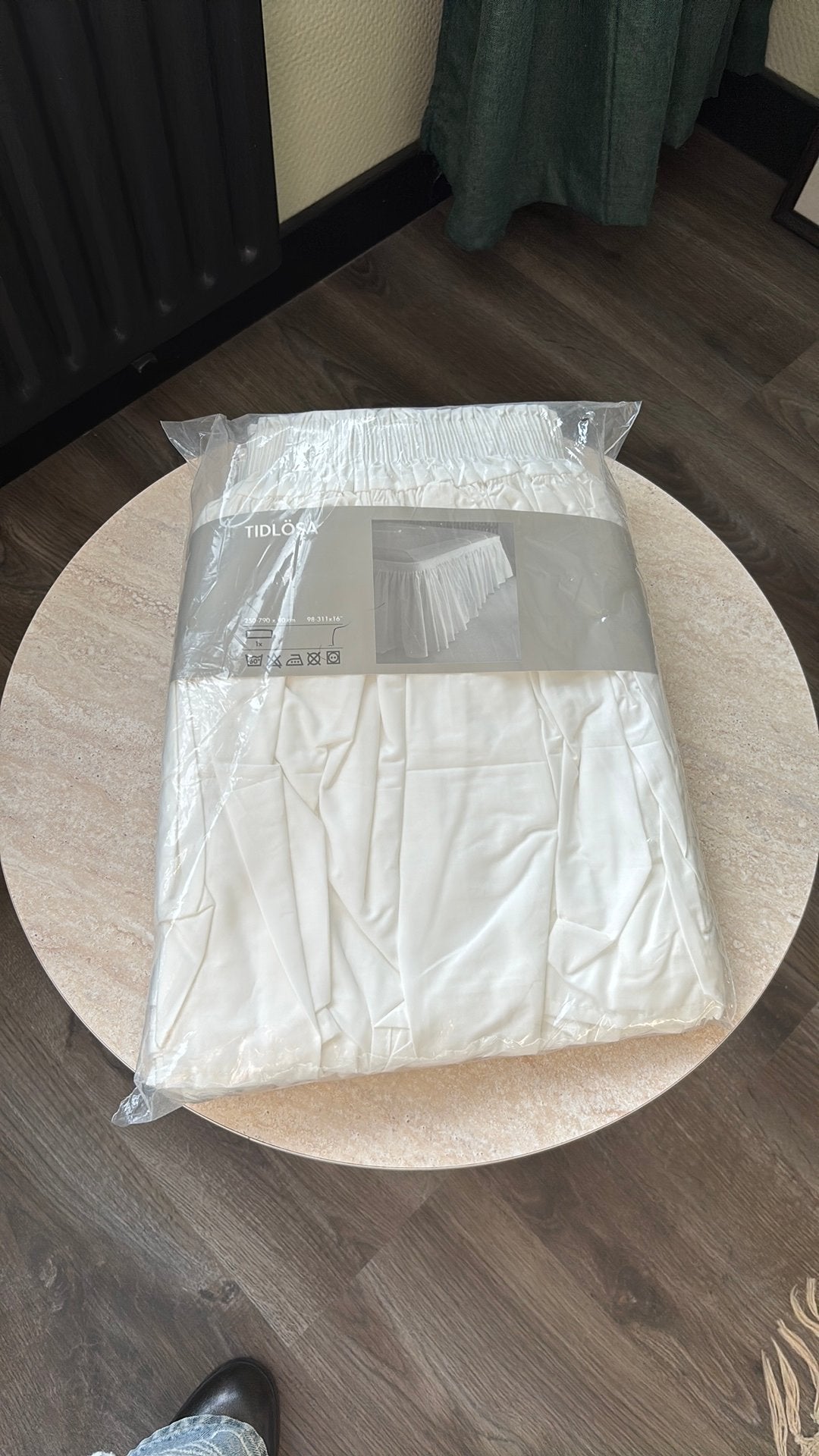 100% katoenen witte bed rok voor boxspring IKEA, Lits-jumeaux, Wit, Katoen, Nieuw