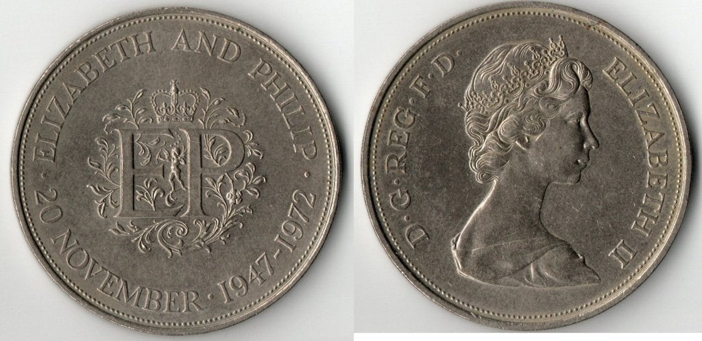 Britse herdenkingsmunt Elizabeth II & Philip 1947-1972, Verzenden, Overige landen, Losse munt