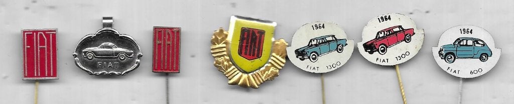 7 X FIAT AUTO SPELDEN VERSCHILLENDE, Ophalen of Verzenden, Gebruikt, Transport, Speldje of Pin