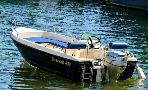 Seacraft 430 incl trailer – complete gezinsboot, Watersport en Boten, Gebruikt, 4 m, 1.90 meter, Buitenboordmotor