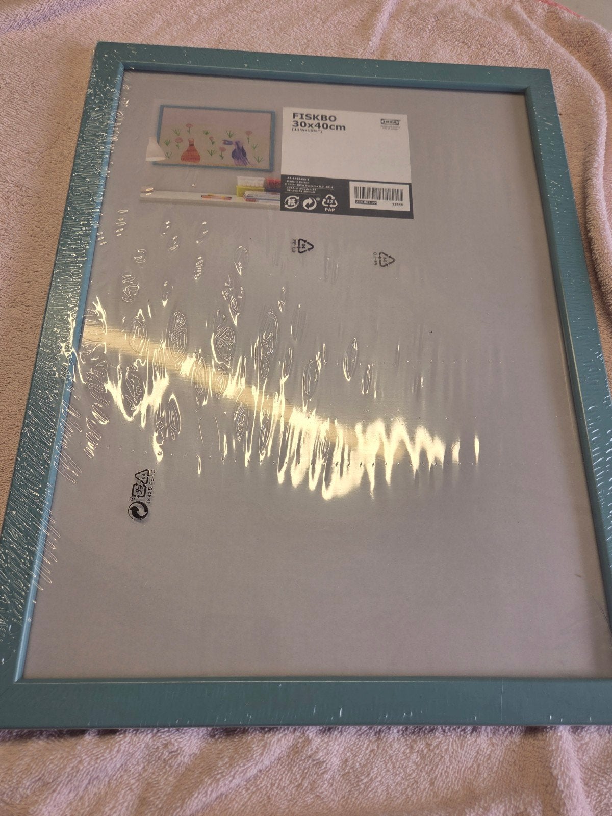 IKEA FISKBO fotolijst 30x40cm - Nieuw in verpakking, Kunststof, Blauw, Verwisselbare inhoud, Nieuw