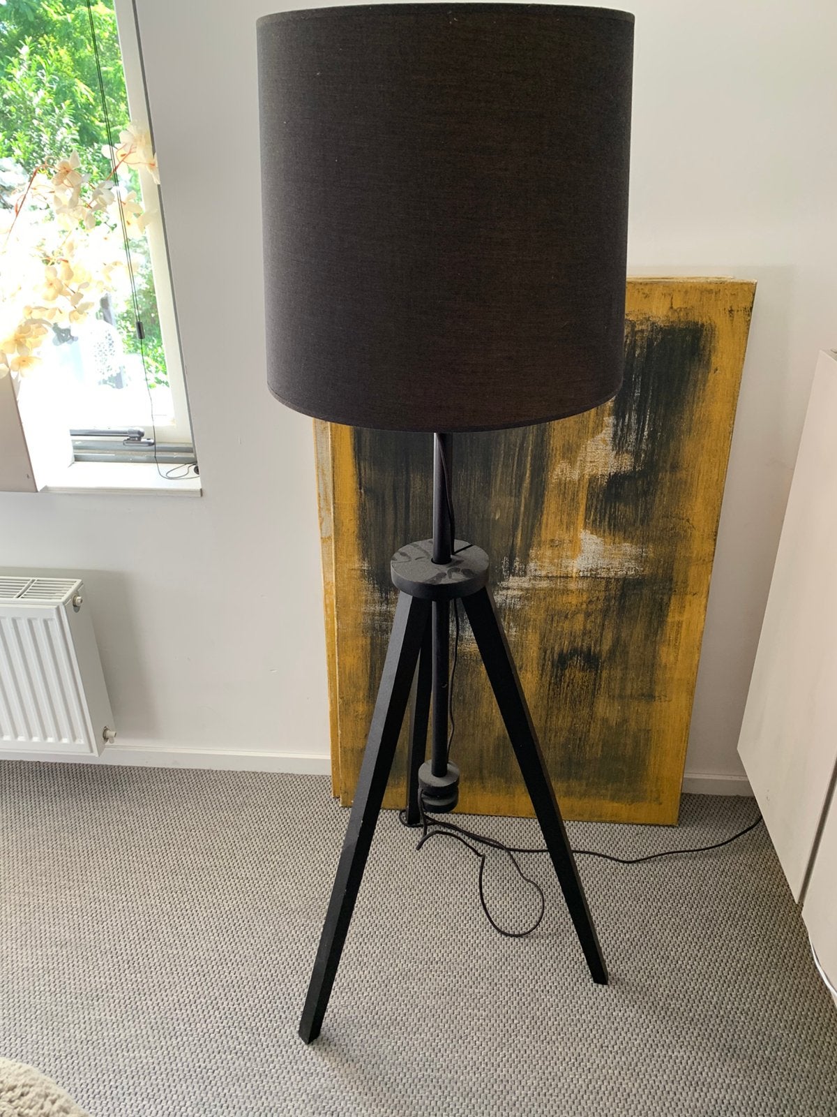 Driepoot lamp zwart, Ophalen, Zo goed als nieuw, Minder dan 100 cm