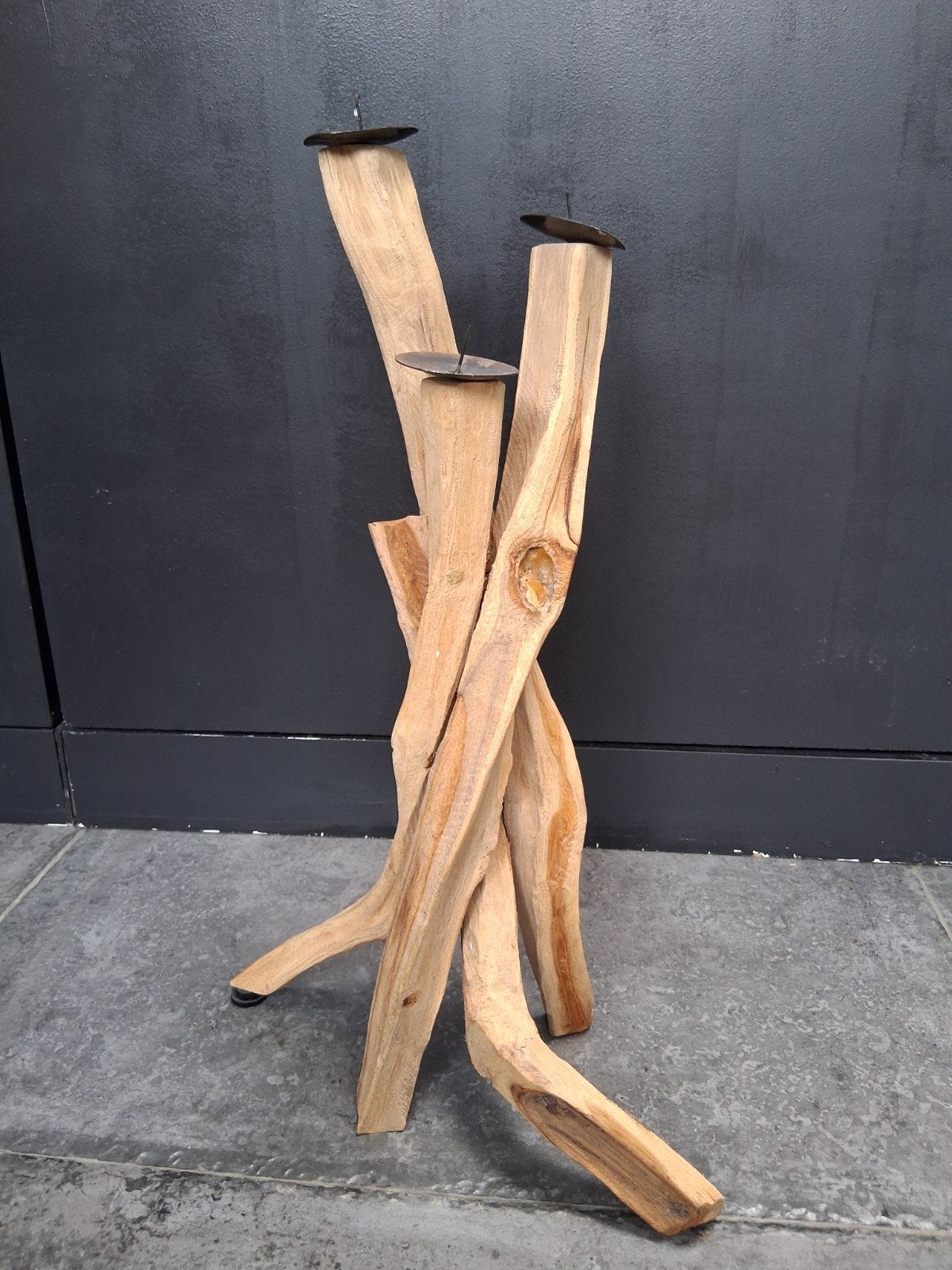 Kaarsenstandaard, Ophalen, Hout, Bruin, Landelijk