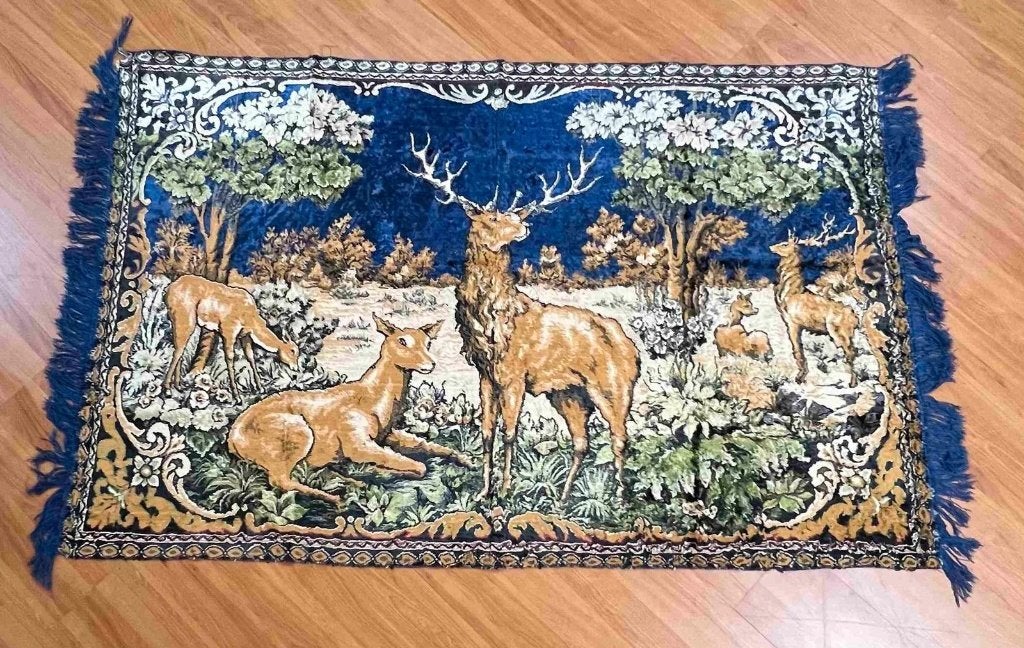 Wandkleed hertentafereel 180/117 cm, Beige, Djt@dejuistetoon.eu, Ophalen of Verzenden, Zo goed als nieuw