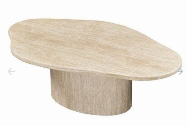 Salontafel echt travertin steen nieuw, 100 tot 150 cm, Nieuw, Rechthoekig, 50 tot 100 cm