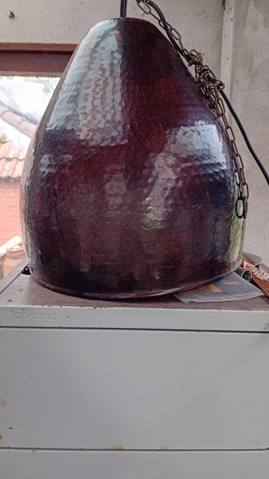 Koperen hanglampen - set van 2, Ophalen
