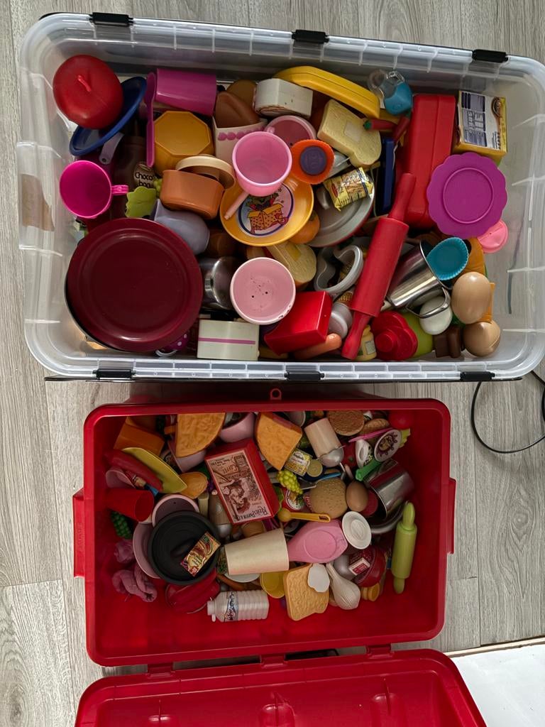 Grote set kinderkeuken spullen en speelgoed eten, Ophalen, Gebruikt, Kunststof, Speelkeuken-accessoire
