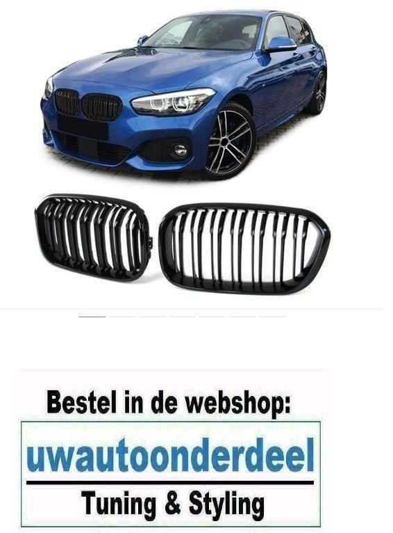 Grill Nieren Dubbele Spijl Zwart Voor Bmw 1 Serie F20 F21 LC, Verzenden