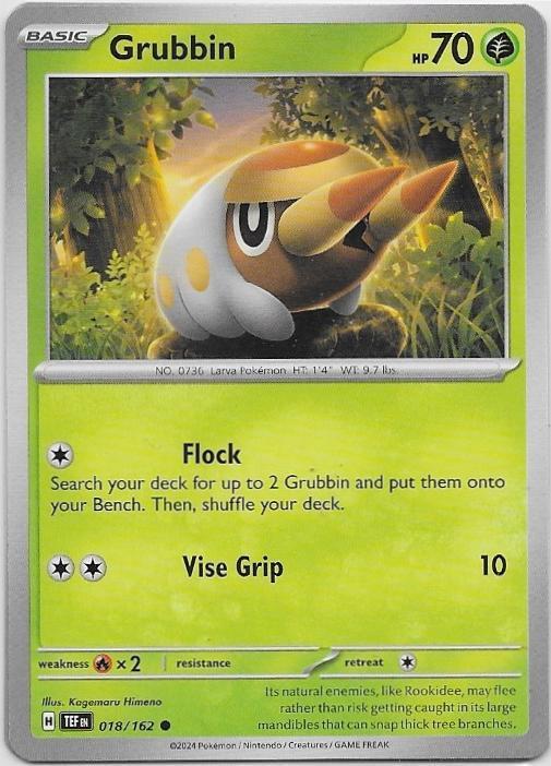 Temporal Forces,  Grubbin [common] 18/162, Hobby en Vrije tijd, Verzamelkaartspellen | Pokémon, Nieuw, Losse kaart, Verzenden