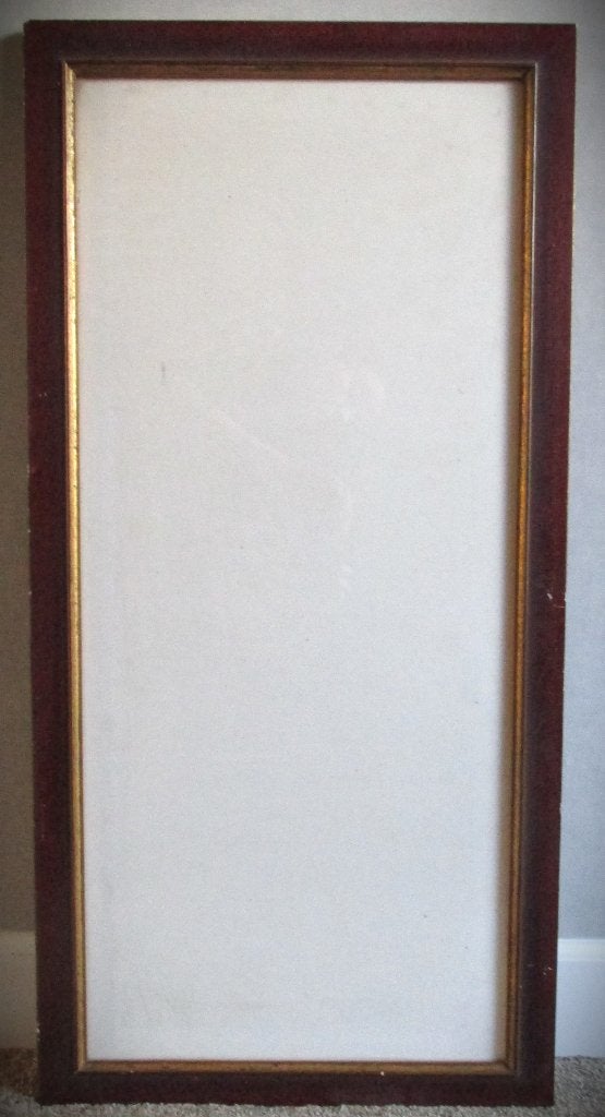 Lijst~Antieke Houten lijst met glas~Goud kleur band~86 cm 42, Gebruikt, Met glas, Schilderijlijst, 86 cm