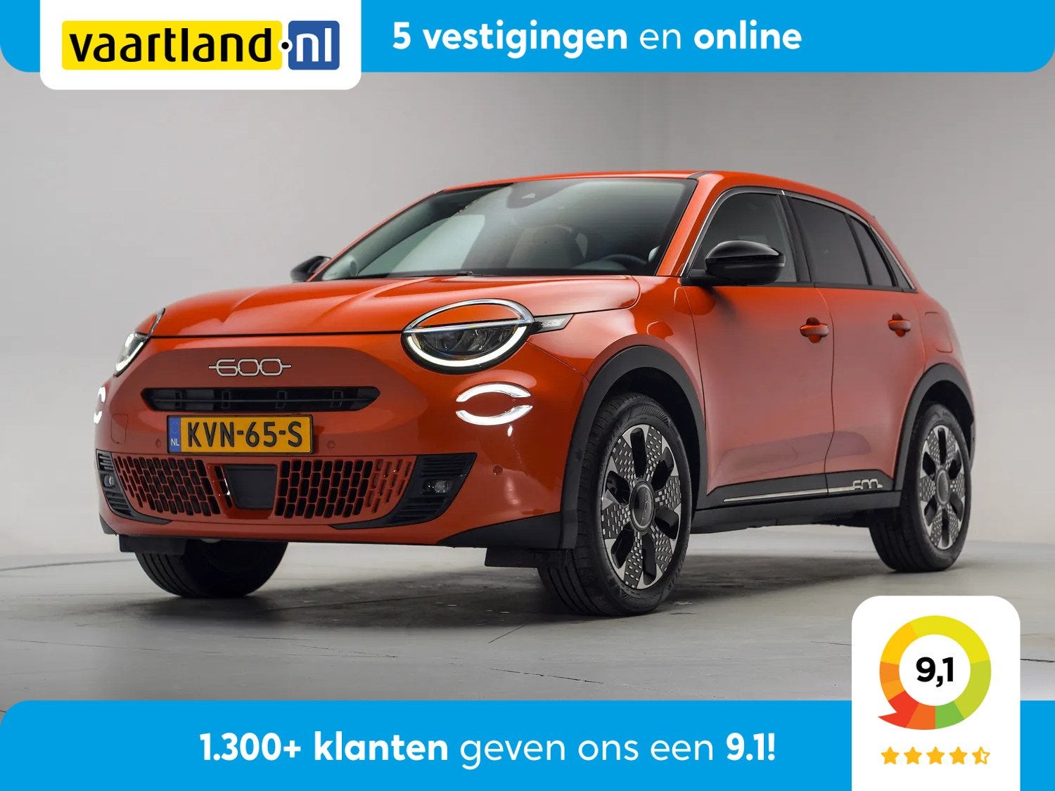 Fiat 600E La Prima 54 kWh [ Camera Apple Carplay Dodehoekdet, Automaat, 0 cilinders, Gebruikt, Leder
