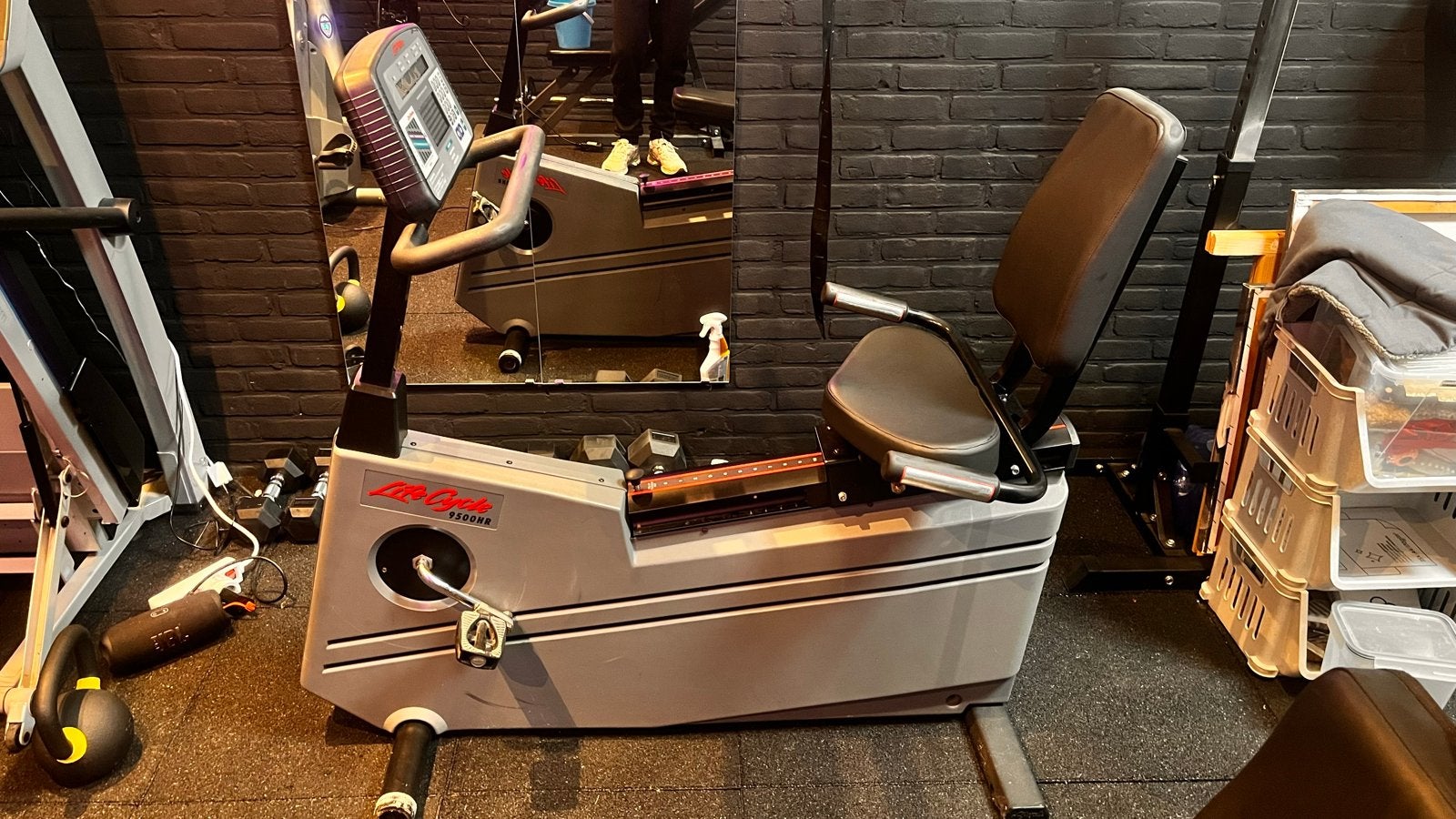 Life Fitness 9500HR Ligfiets Hometrainer - Sportschool Kwali, Ophalen, Ligfiets, Gebruikt, Metaal