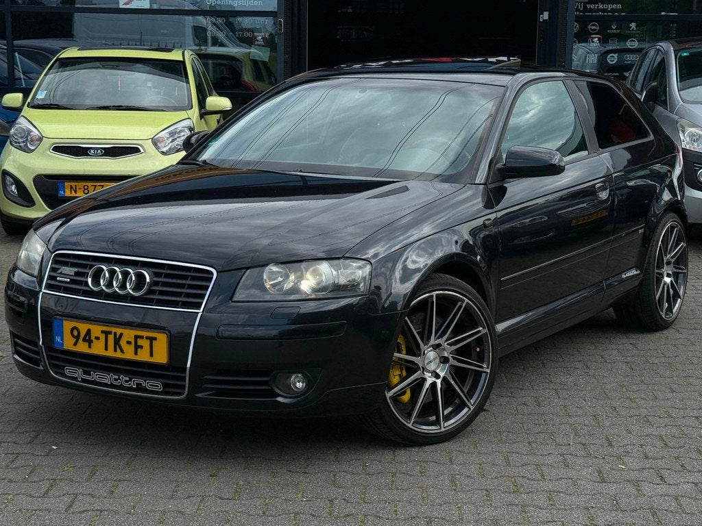 Audi A3 3.2 quattro Ambition DAKJE/LEDER/ABT/STLVRM/NAVI/XEN, Auto's, Audi, Automaat, Gebruikt, Zwart, 3189 cc