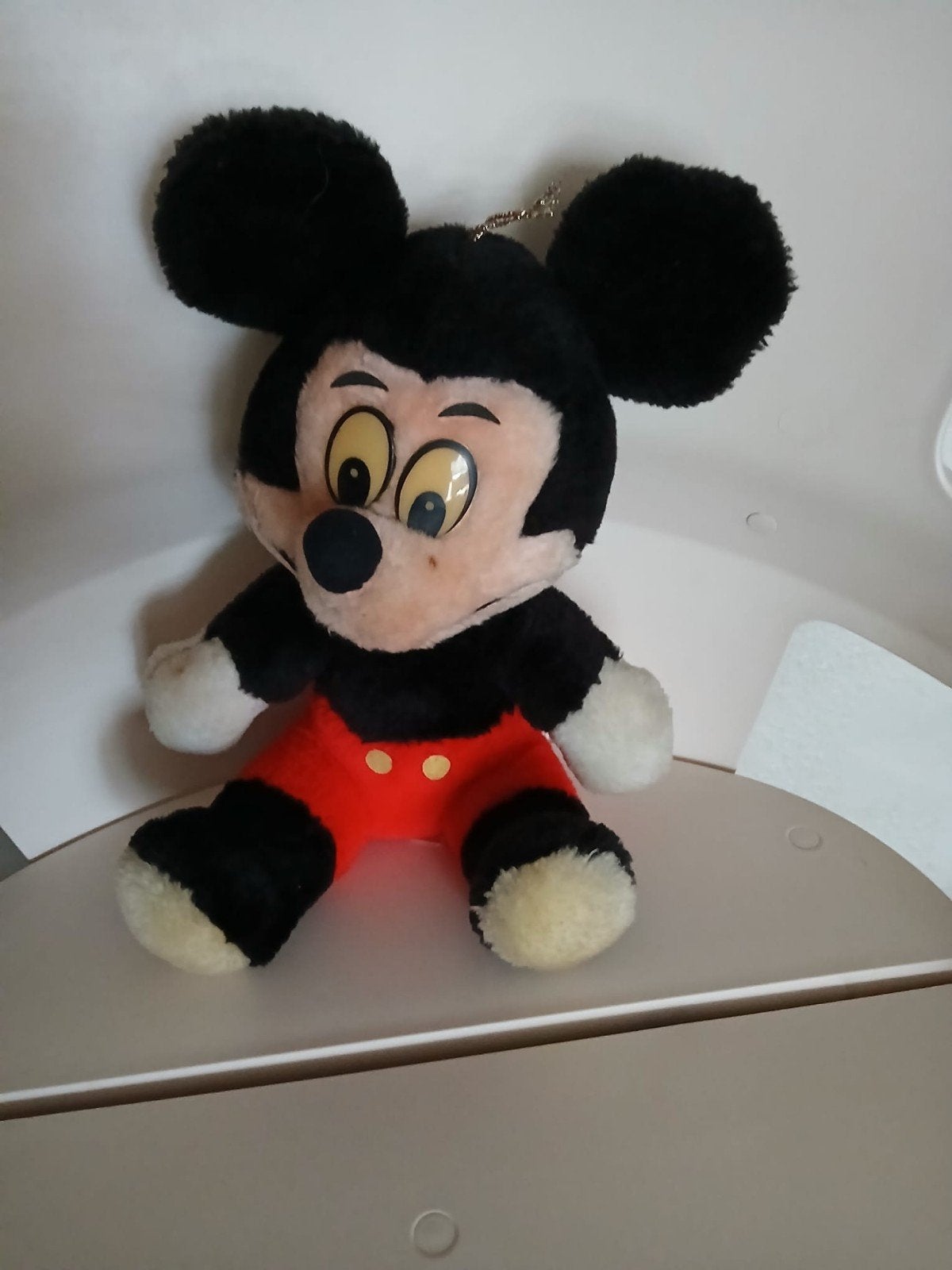 Antiek speelgoed Disney Mickey Mouse knuffel 25 cm., Ophalen of Verzenden, Mickey Mouse, Gebruikt, Knuffel