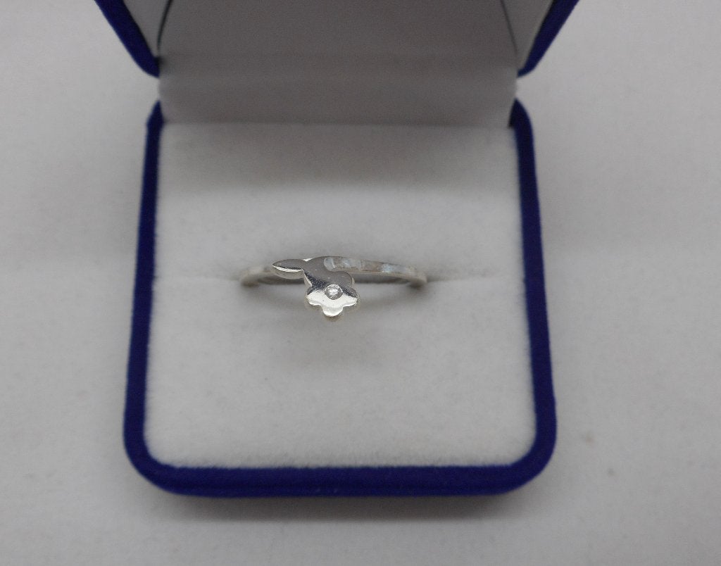 Zilveren stapelring Spinning maat 17 nr.764, Sieraden, Tassen en Uiterlijk, Ringen, Verzenden, Zo goed als nieuw, 17 tot 18, Dame