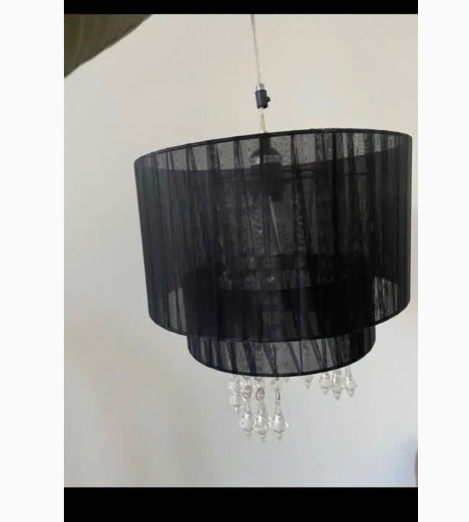 Hanglamp organza kristallen kroonluchter plafondlamp lamp, Ophalen, Gebruikt