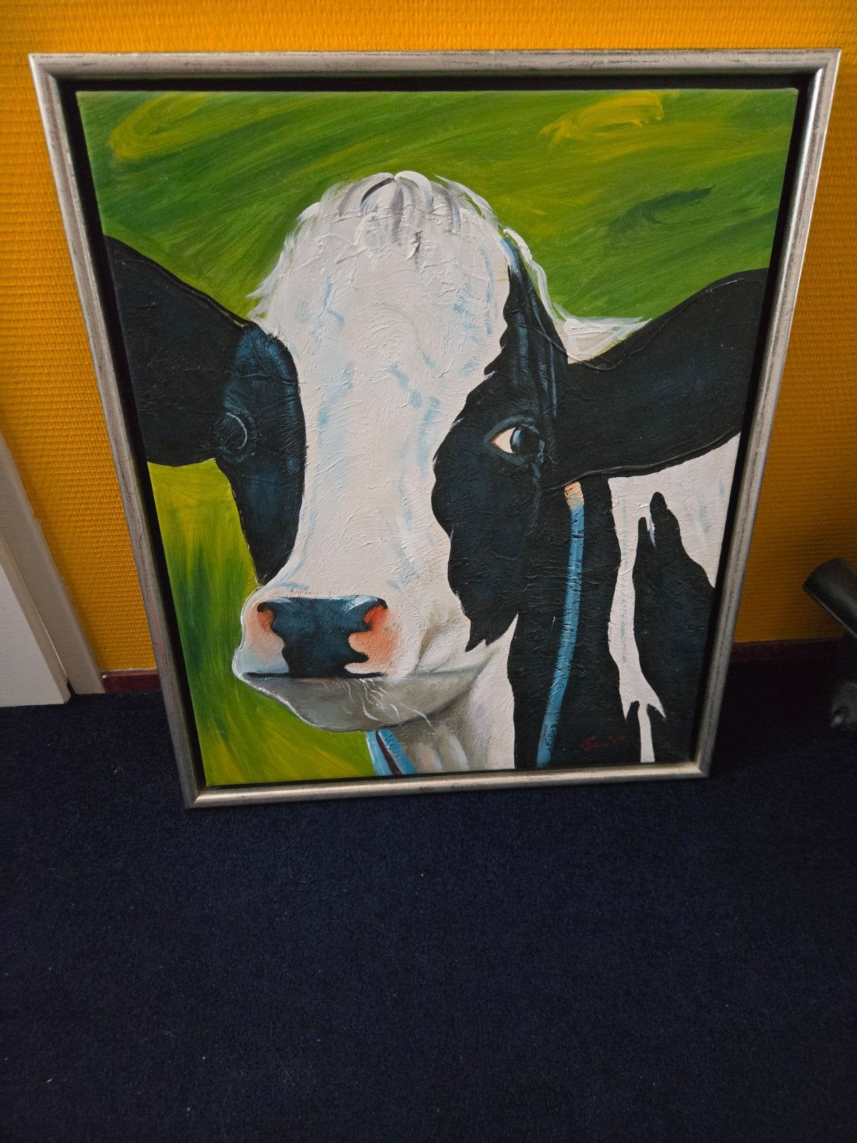 Schilderij van koe, gemaakt door kunstenaar in 2001, Antiek en Kunst, Ophalen of Verzenden