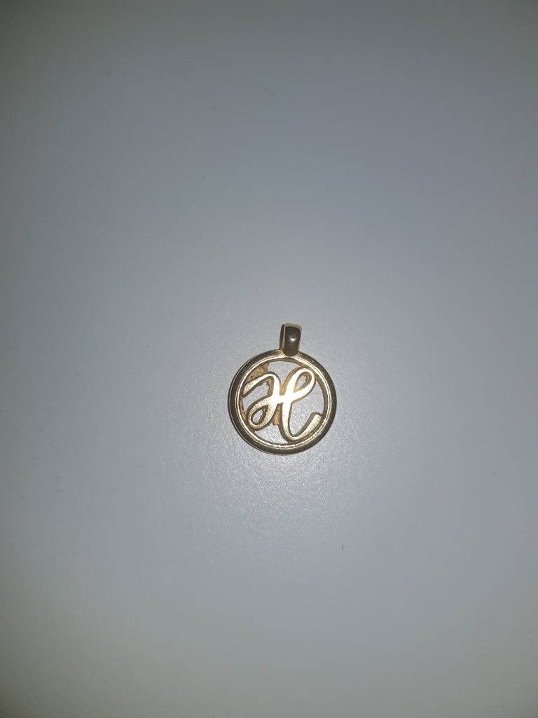 prachtige, elegante hanger van massief goud, H, Overige voorstellingen, Ophalen of Verzenden, Zo goed als nieuw, Goud