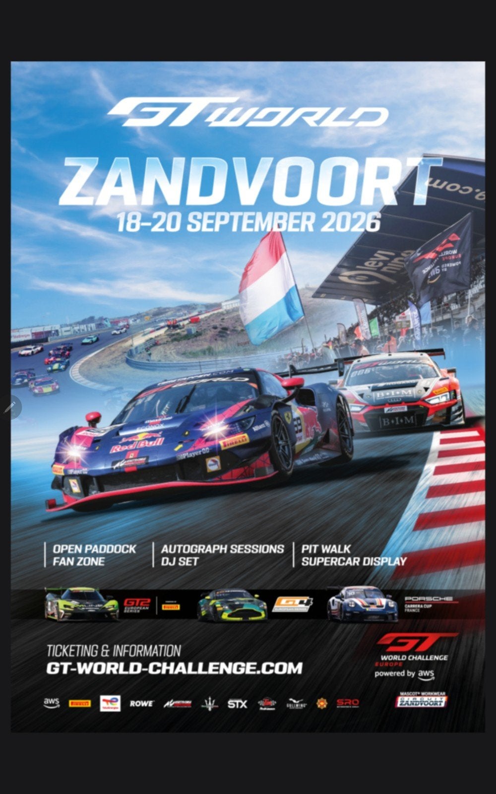 GT World Challenge Zandvoort 2 tickets zaterdag 19 september, Twee personen, September