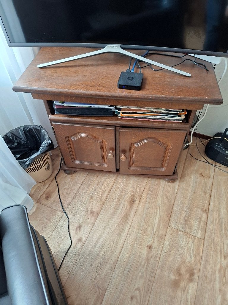 Eiken tv kast, Ophalen, Gebruikt, Eikenhout, 50 tot 100 cm