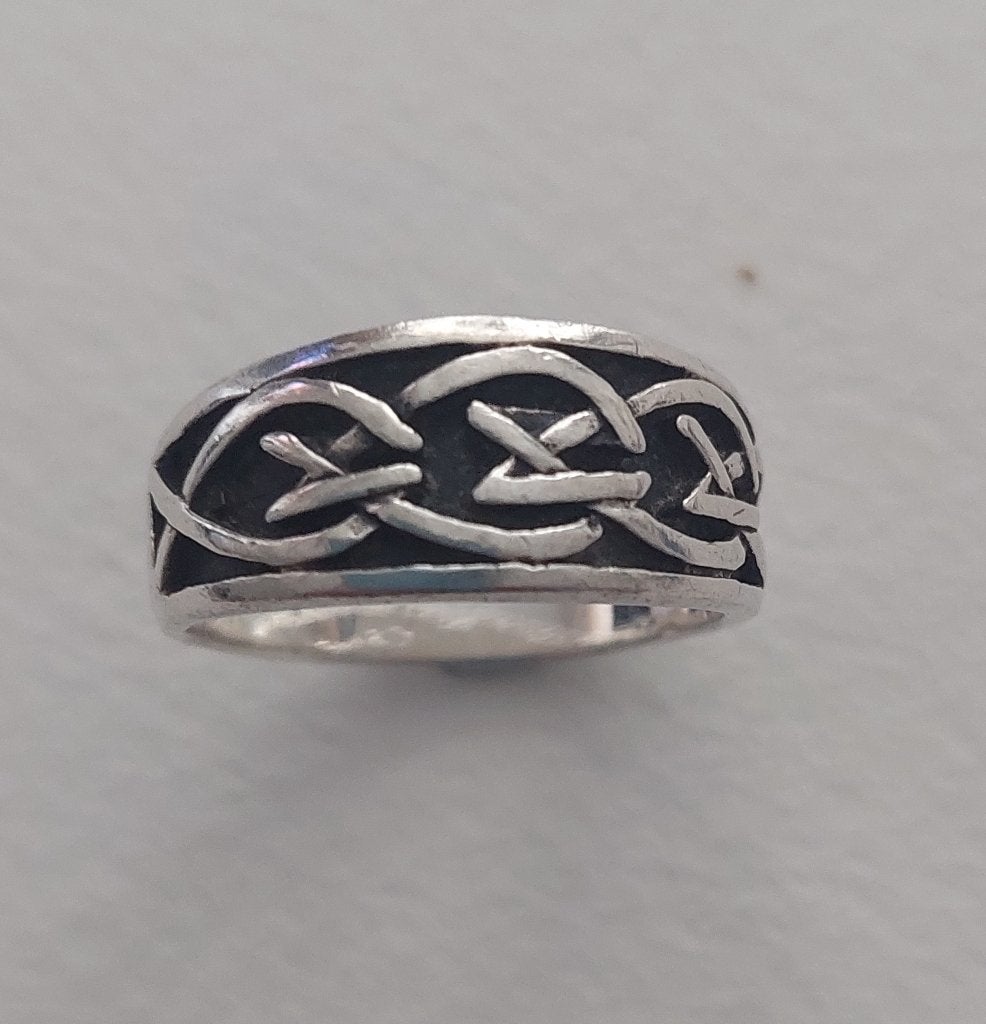 Keltische zilver 925 ring Infinity knoop, Verzenden, 19 tot 20, Zo goed als nieuw, Dame