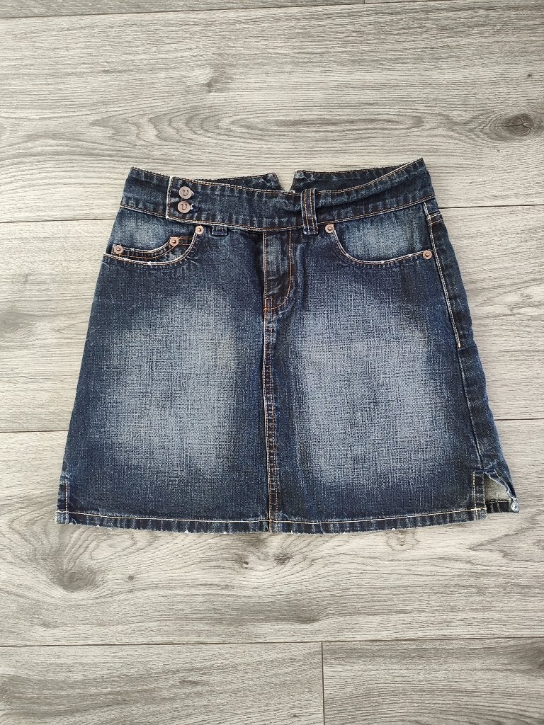 VNL Vanilia Denim Rok Maat 34 Jeansrok Nieuwstaat Vintage, Kleding | Dames, Blauw, Vanilia, Ophalen of Verzenden, Zo goed als nieuw
