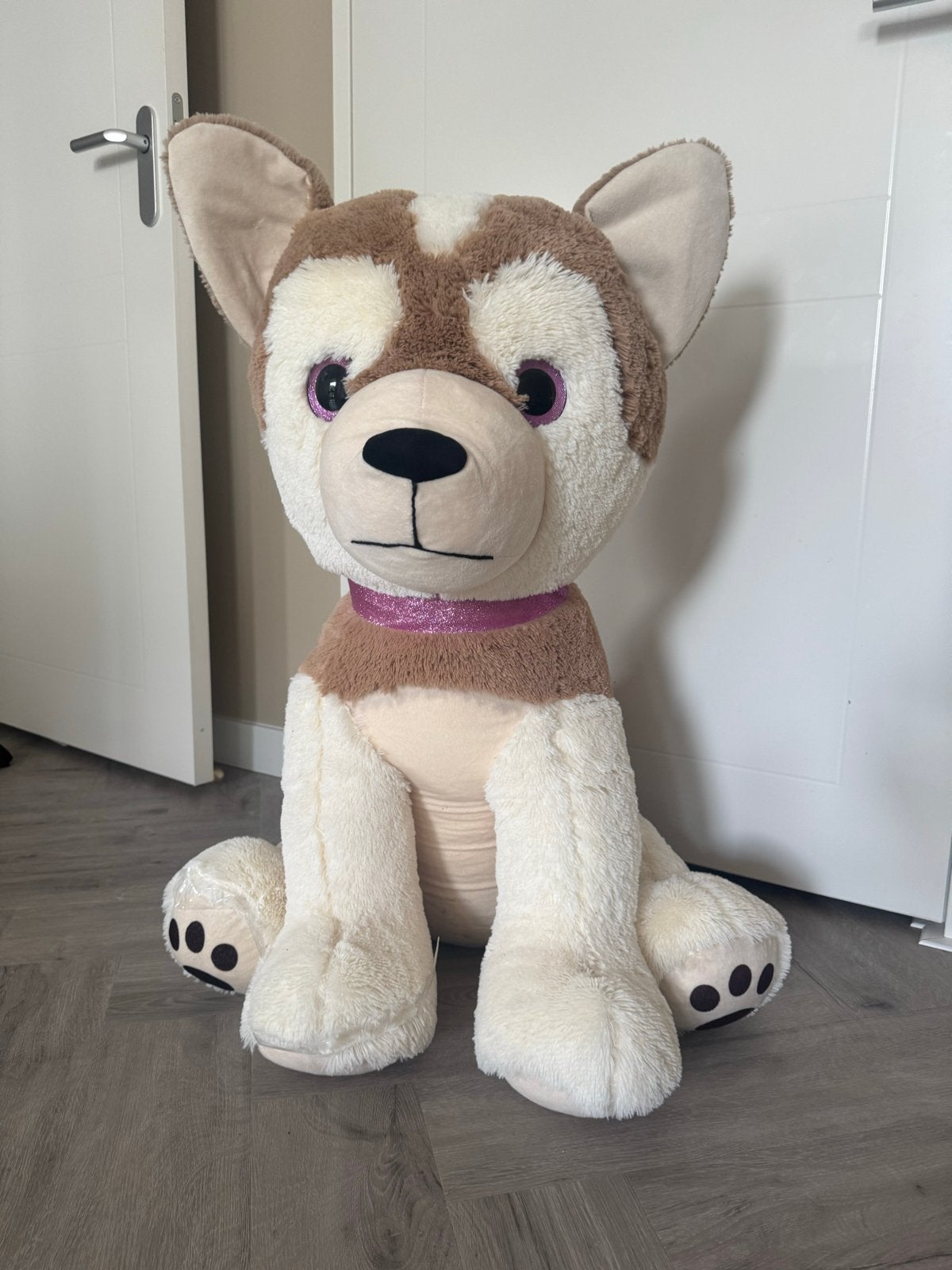 Grote knuffelhond - Husky - Zo goed als nieuw, Zo goed als nieuw, Middelgroot (20 tot 80 cm), Bruin, Hond