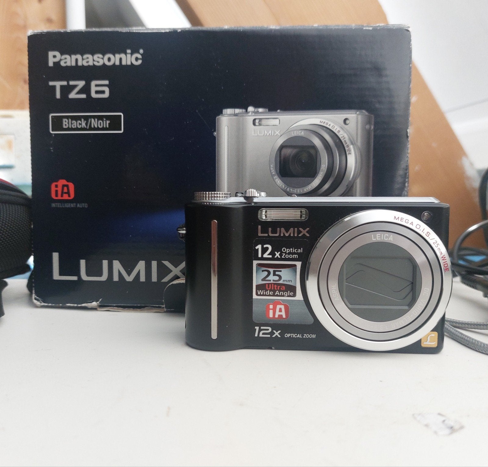 Panasonic Lumix TZ6 Compactcamera met 12x optische zoom, Ingebouwde flitser, Gebruikt, Panasonic, Cameratas