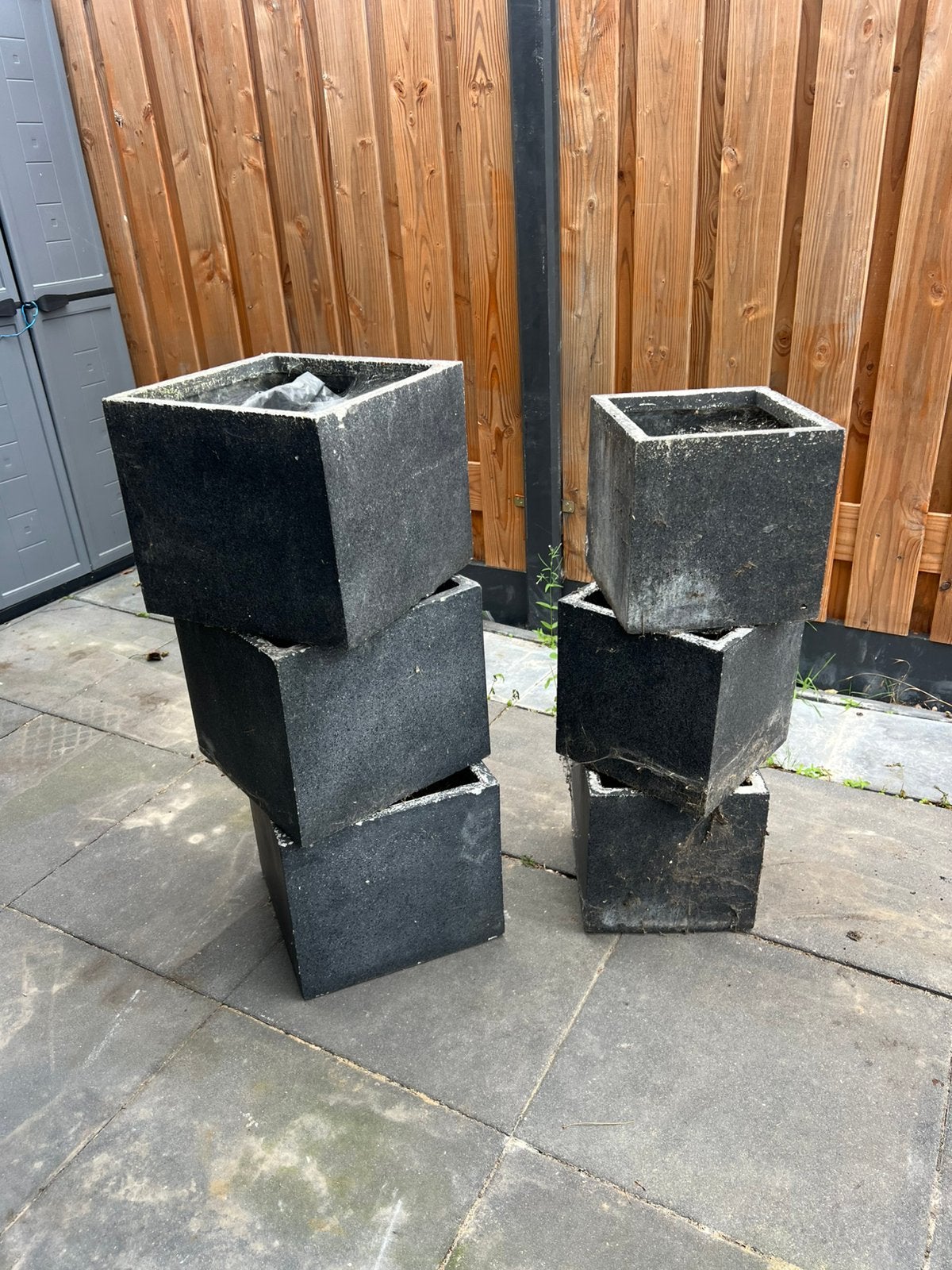 GRATIS Bloembakken bloempotten vezelcement, Tuin en Terras, Ophalen, Kunststof, Minder dan 30 cm, Rond