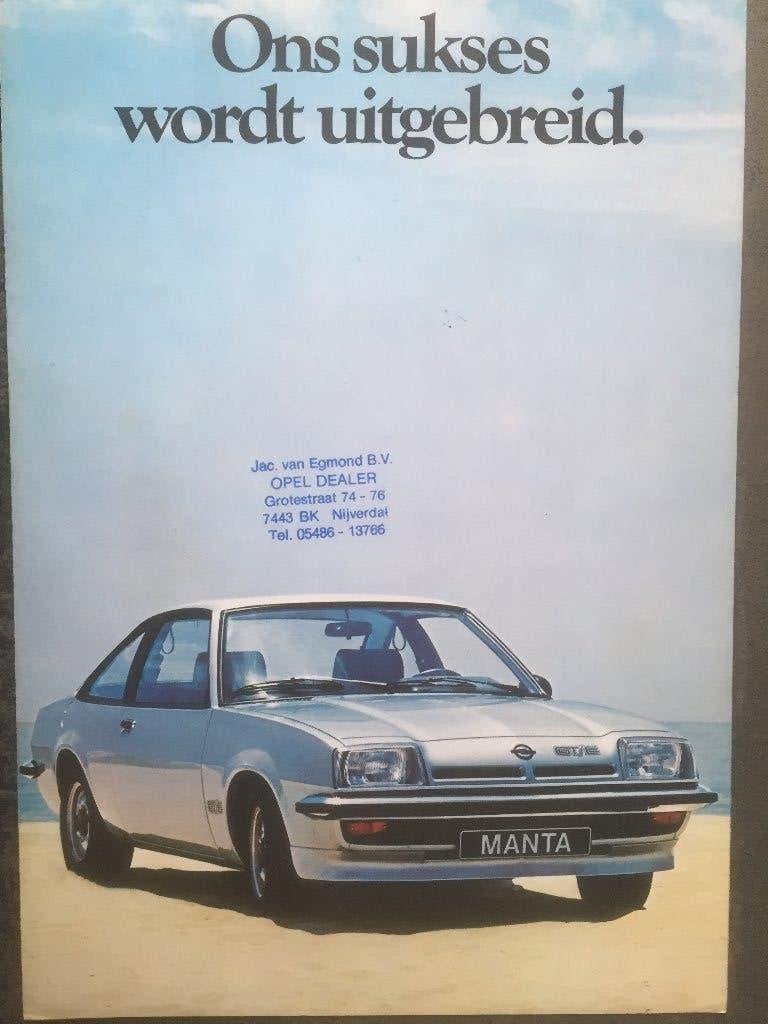 Folder van Opel Manta, gedrukt okt. 1978, Boeken, Auto's | Folders en Tijdschriften, Ophalen of Verzenden, Nieuw, Opel