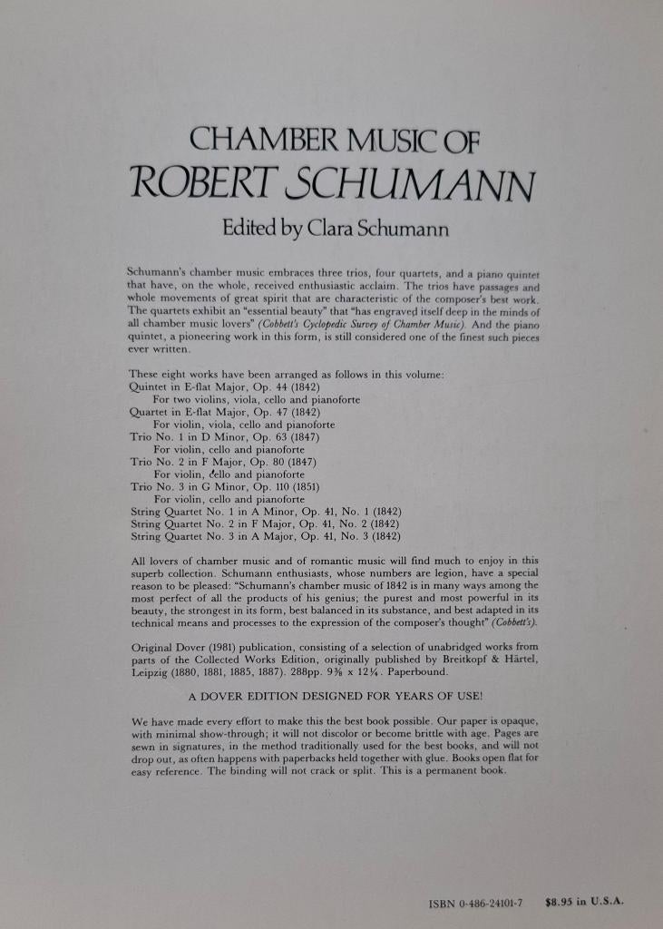 Robert SCHUMANN Chamber music Piano Quintet Piano Quartet, Ophalen of Verzenden, Artiest