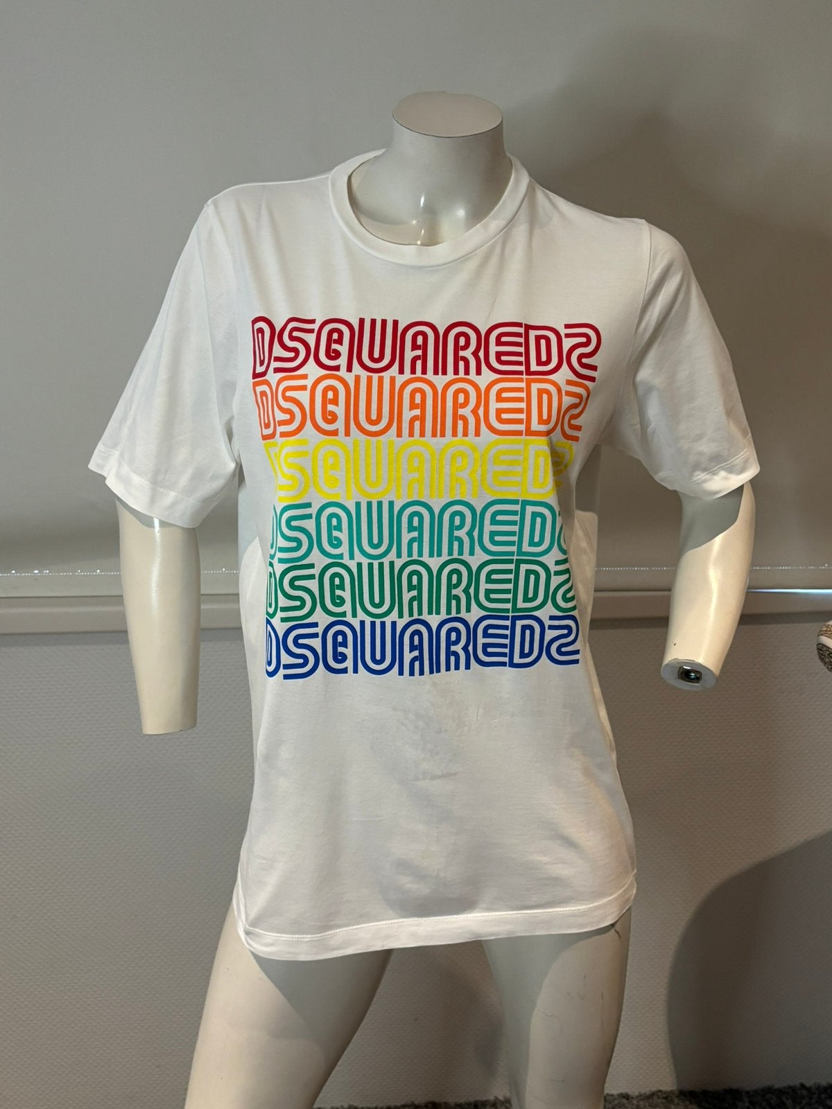 Dsquared2 shirt met logo print maat m, Maat 38/40 (M), ., Wit, Ophalen of Verzenden