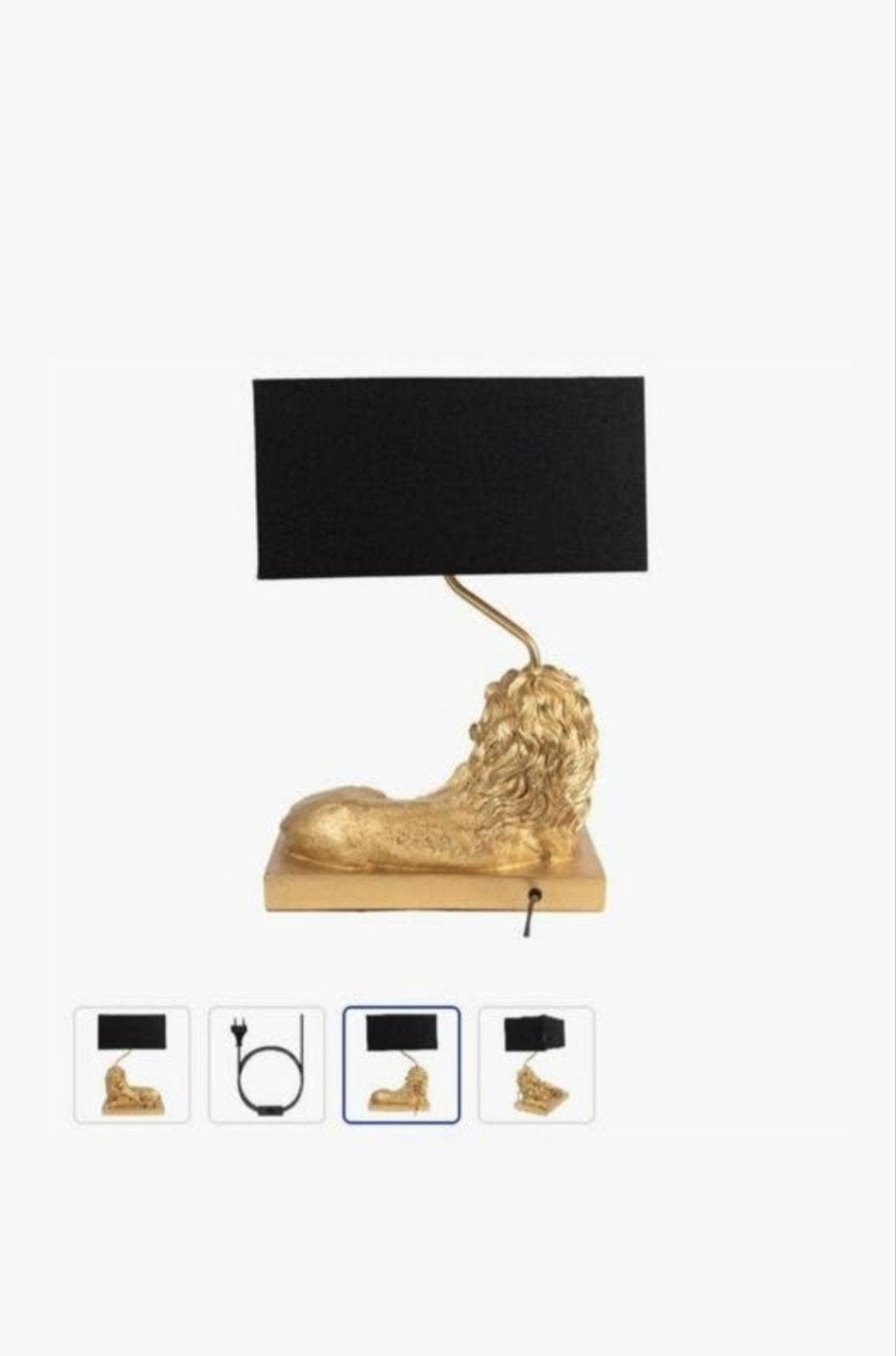 Prachtige gouden tafellamp in de vorm van een leeuw, Huis en Inrichting, Ophalen of Verzenden, Nieuw