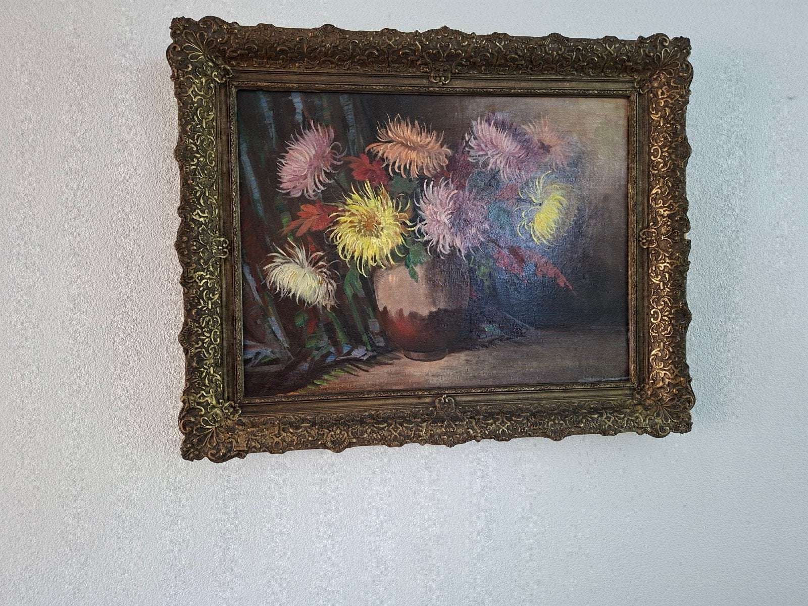 Prachtig antiek olieverf schilderij.Bloemstilleven., Antiek en Kunst, Ophalen, Doek, Oud hollands, Stilleven