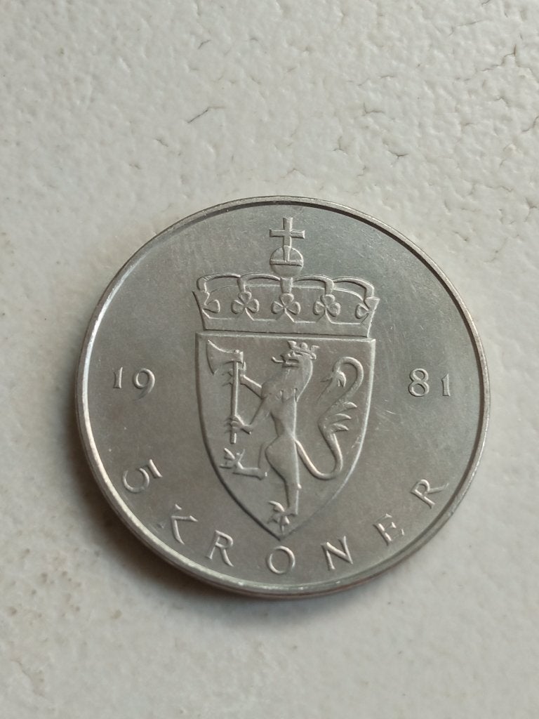 Noorwegen 5 kronen 1981., Ophalen of Verzenden, Overige landen, Losse munt