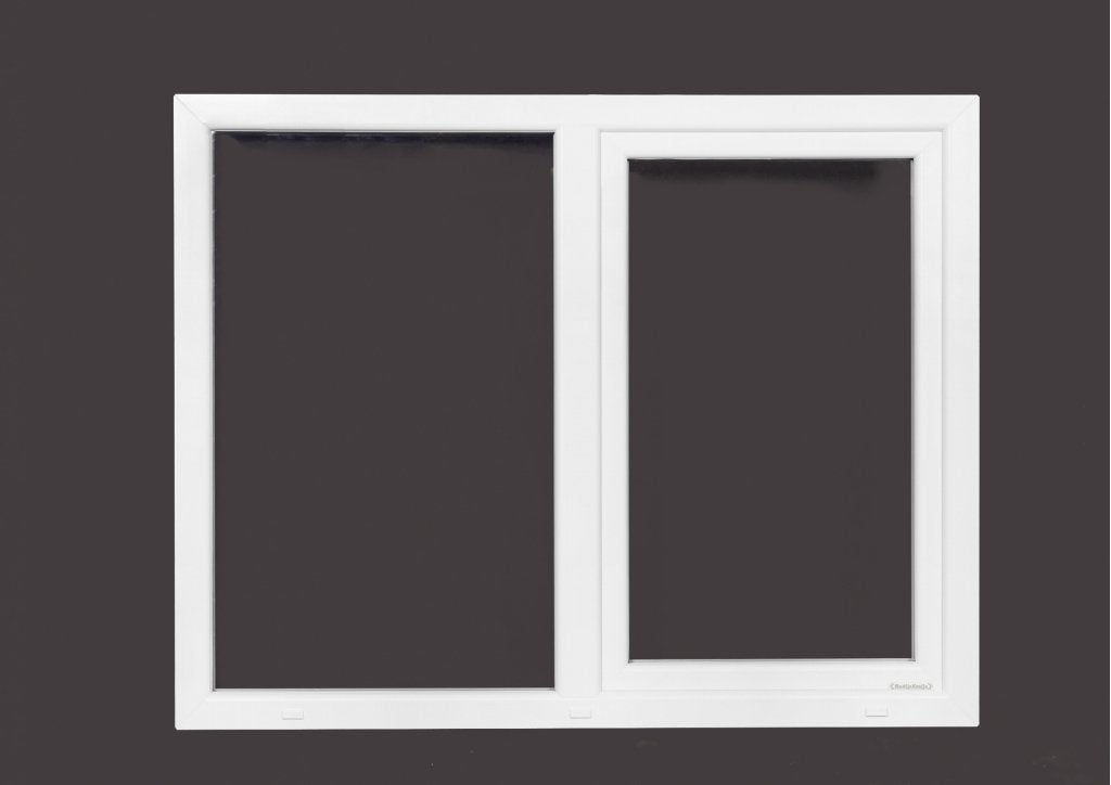 Kunststof draaikiep-vast kozijn b150x h130 RAL9016