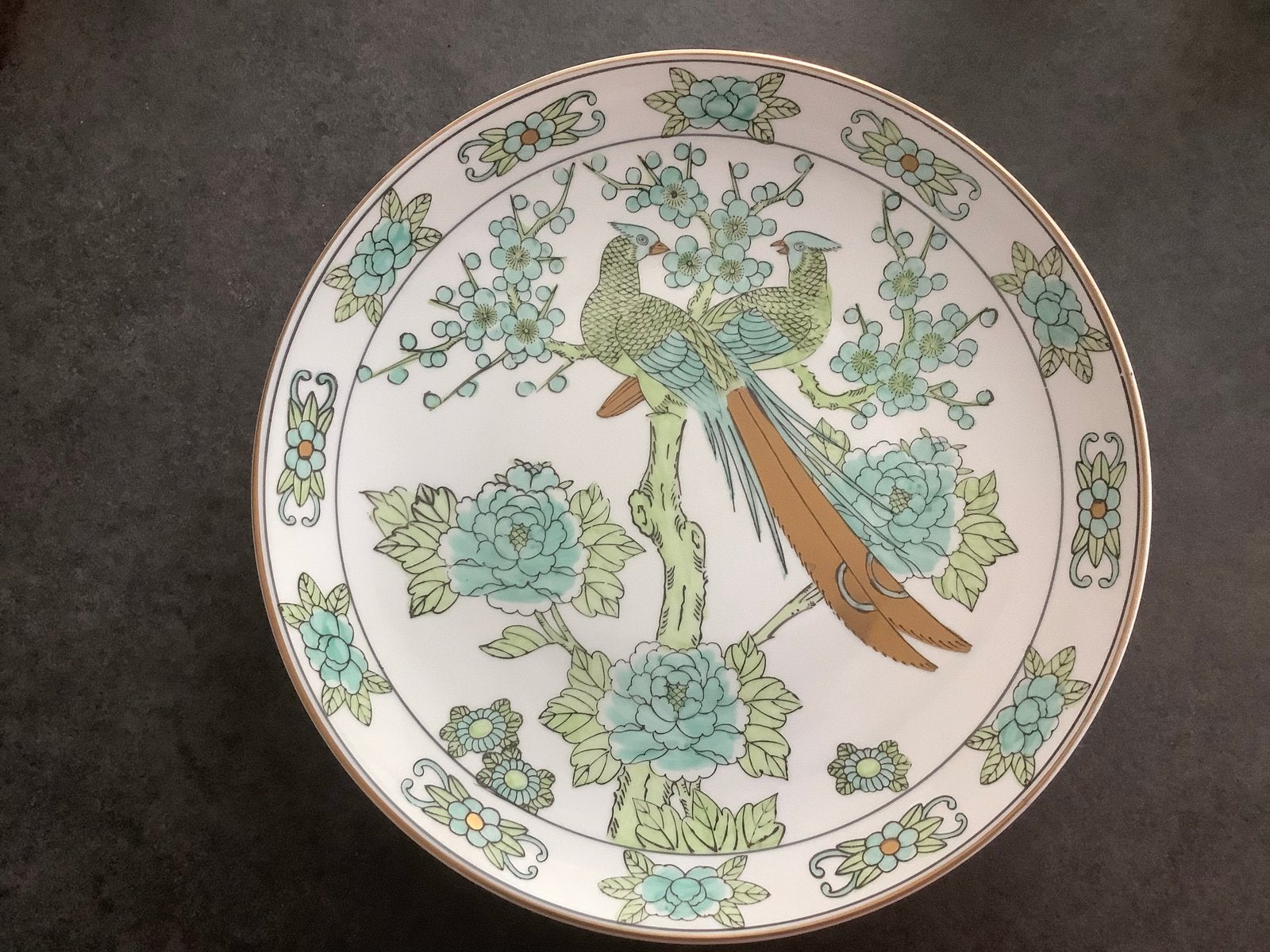 Gold Imari Handgeschilderd Decoratief Bord met Vogels, Ophalen of Verzenden